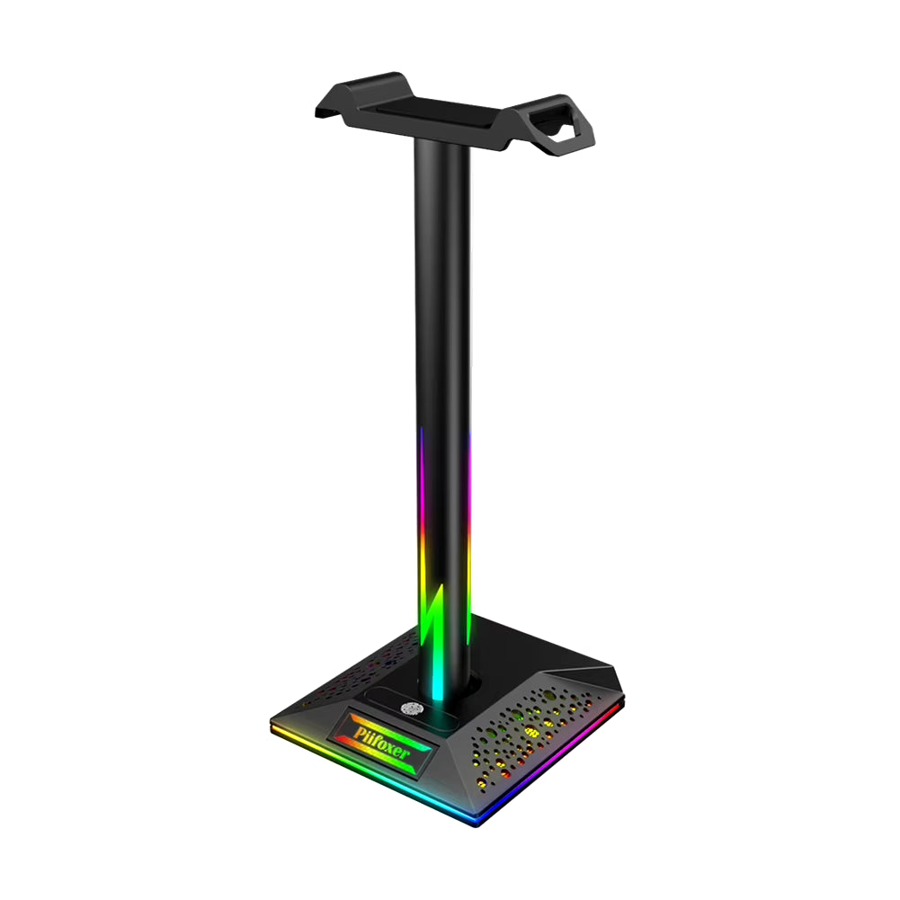RGB Gaming Headphone Stand 10 Lighting Effects Headphone Stand Holder Rack USB Port 3.5Mm Audio Port Desktop Headset Bracket