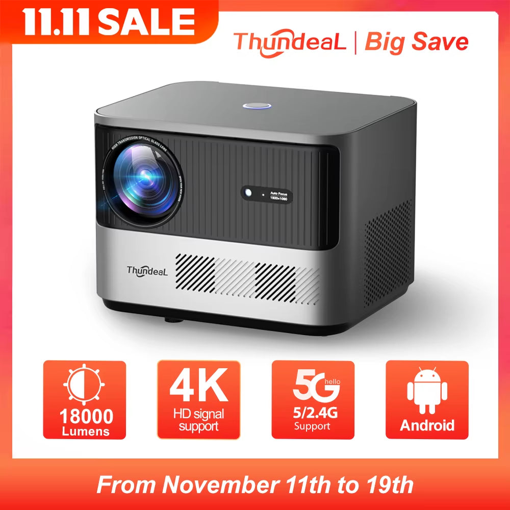 TDA6 Full HD Projector 1080P 2K 4K Video Home Theater Auto Focus 5G Wifi Android Projector TDA6W 3D Portable Proyector