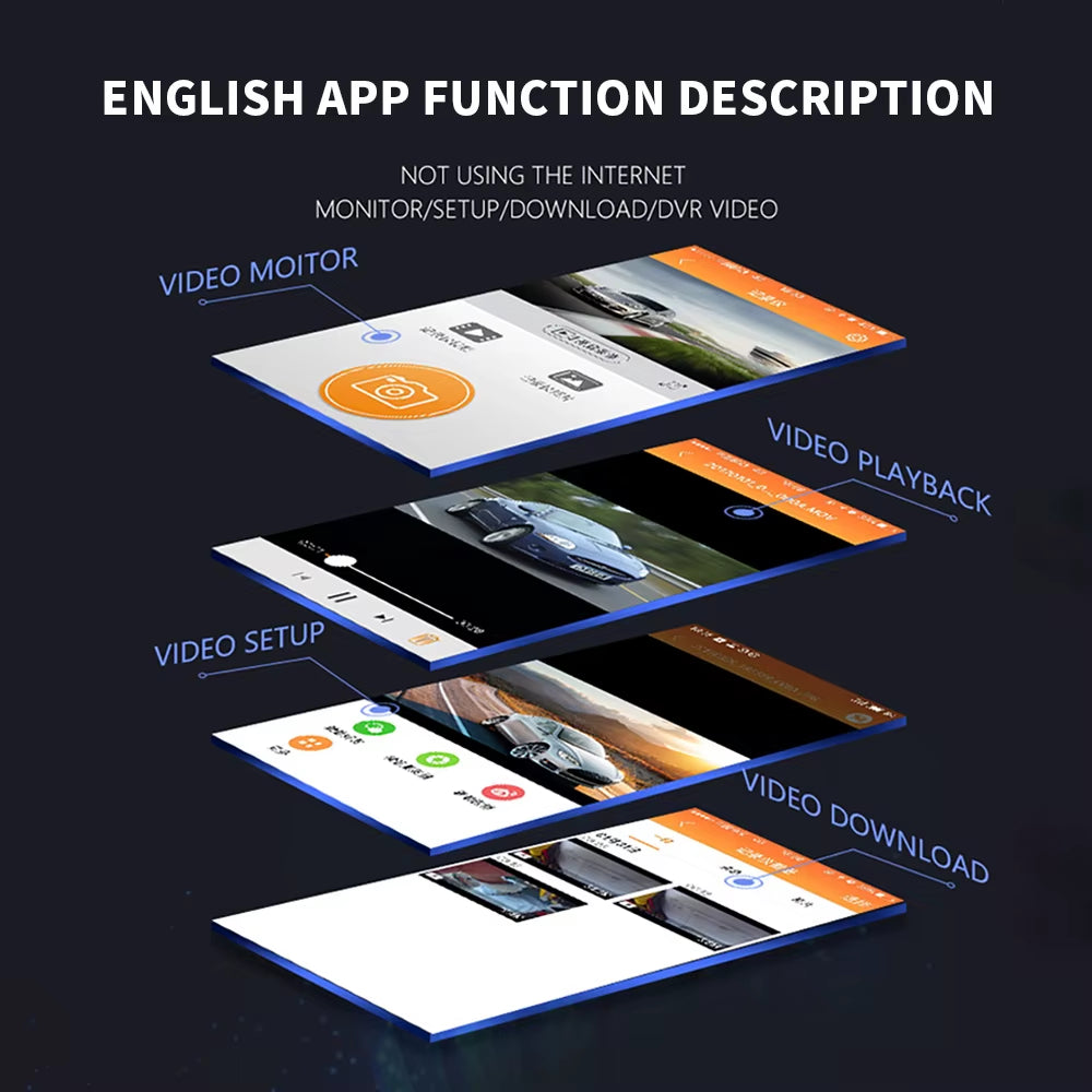Dash Cam Hidden Camera Car DVR Auto Video Recorder Dashcam Night Vision 24H Parkingwifi APP Car Camera Black Box